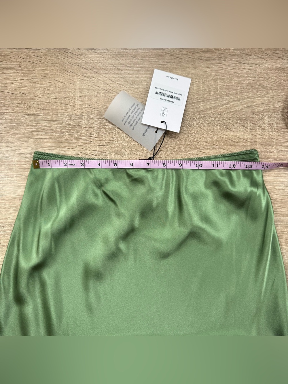 NWT Reformation Layla Silk Skirt Jade Green 6 - Picture 9 of 12